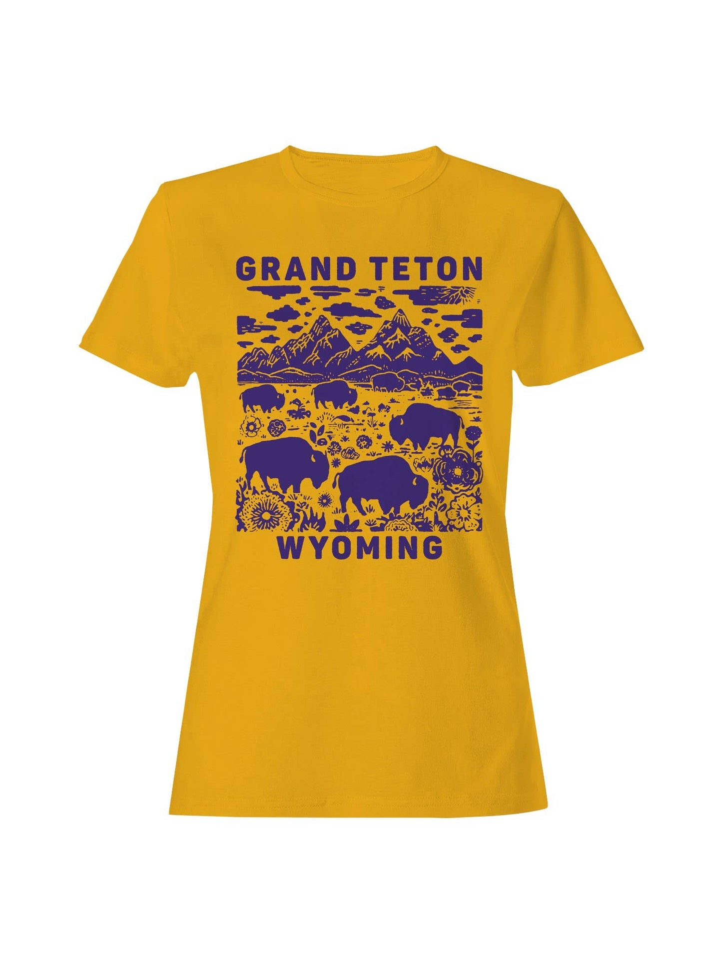 Grand Teton Wyoming Bison Landscape Women's T-Shirt