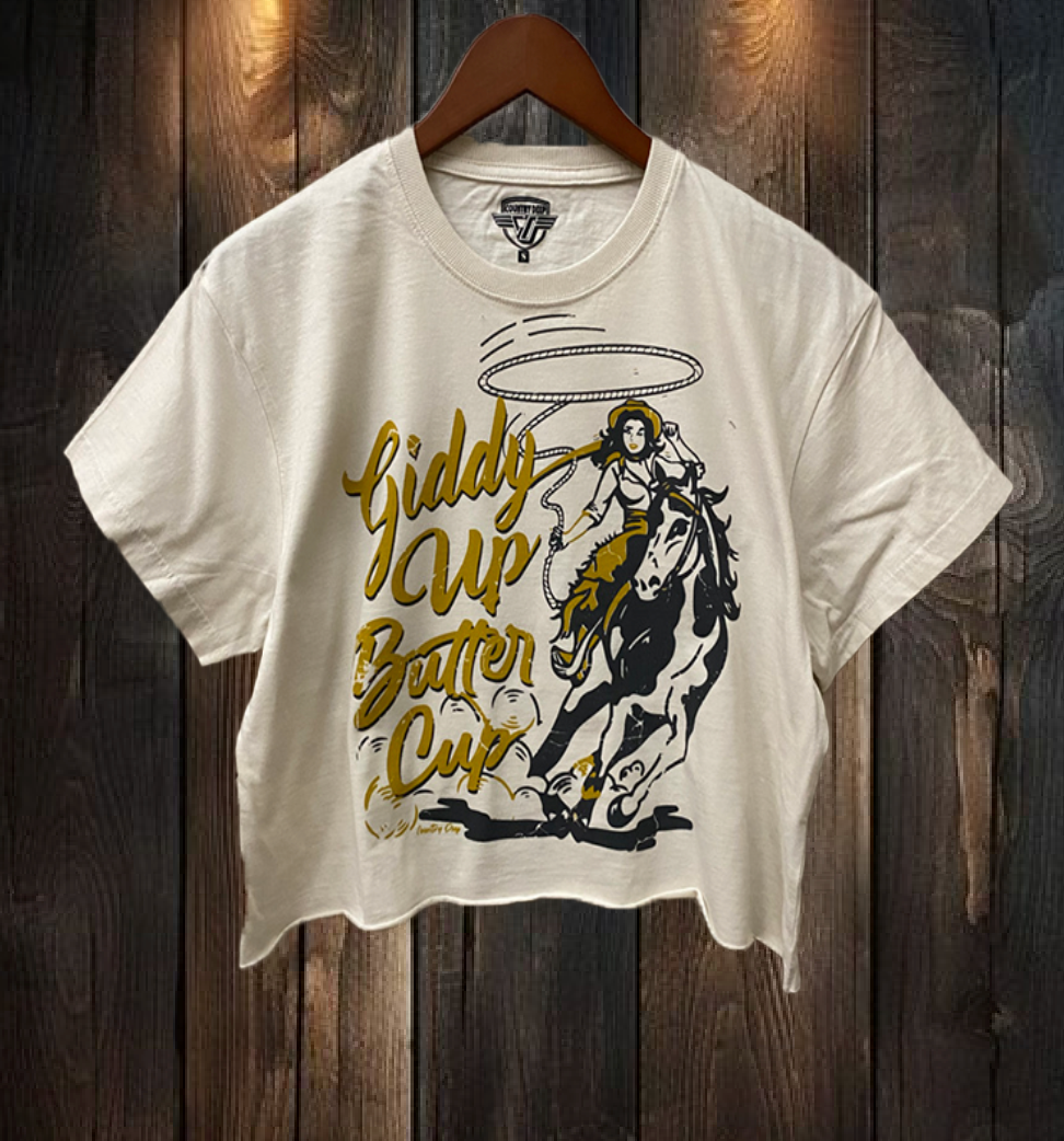 Giddy Up Butter Cup Relaxed Crop T-Shirt