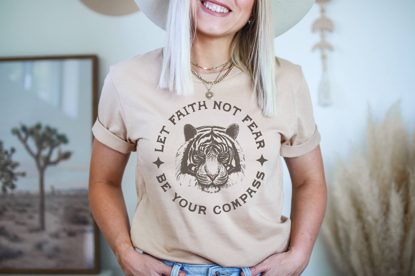 Faith Not Fear Tiger Graphic Tee | Women's Religous Tees