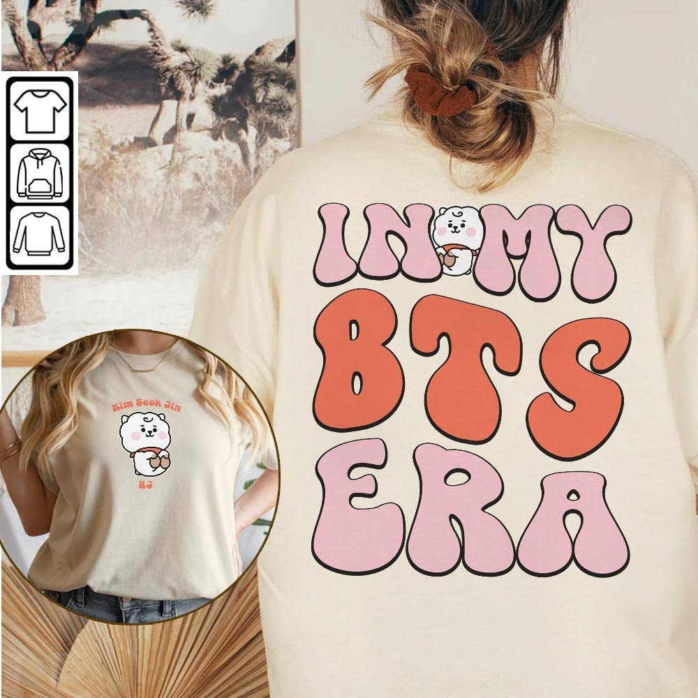 Bts Jin 2-Sided Era Tee, BT21 Rj, Kpop Bangtan Vintage Unise