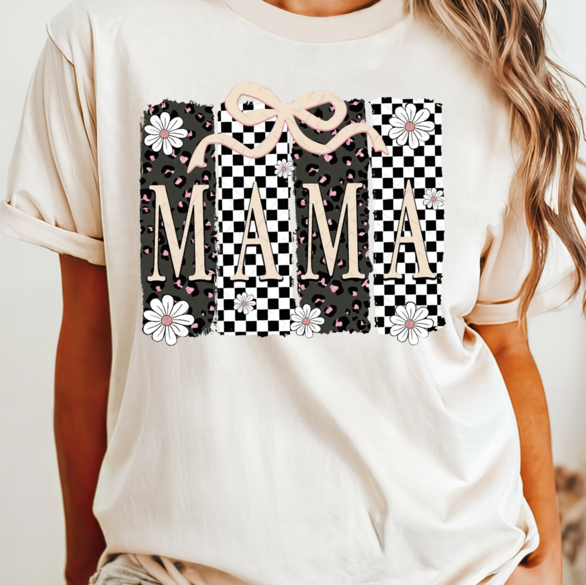 Retro Checkered Mama Tee