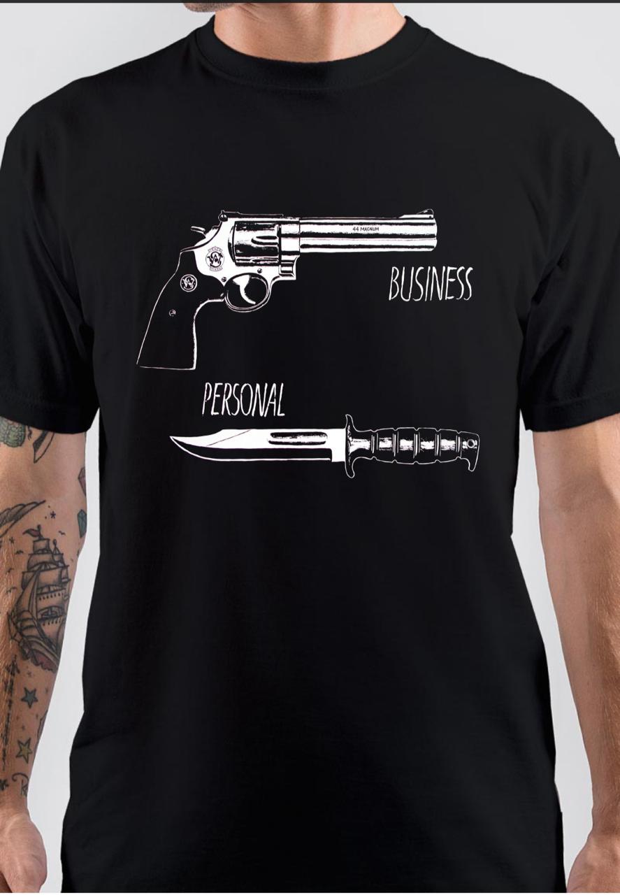 Personal Weapon Business Weapon Half Sleeve Black T-Shirt