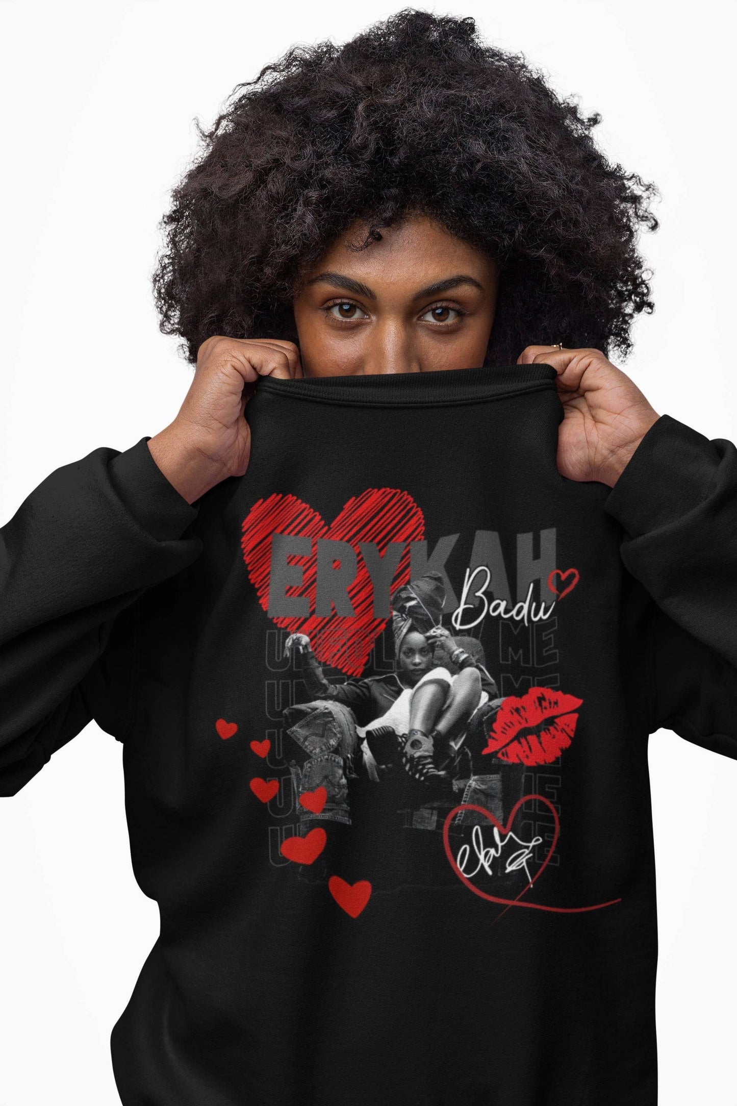 Cozy Valentine Erykah Badu Graphic Crewneck Sweatshirt