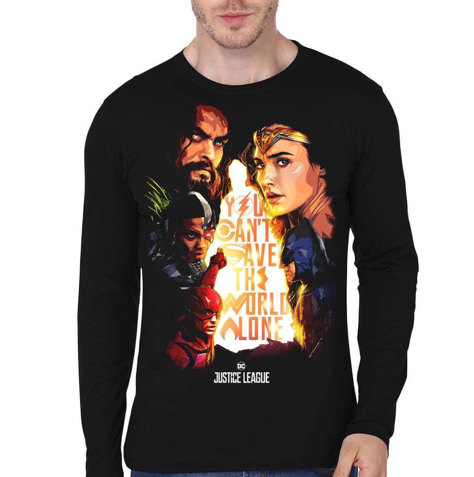 Justice League Black Full Sleeve T-Shirt