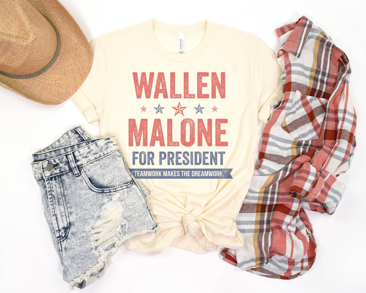 Wallen Malone For President Vintage Retro Election Tee