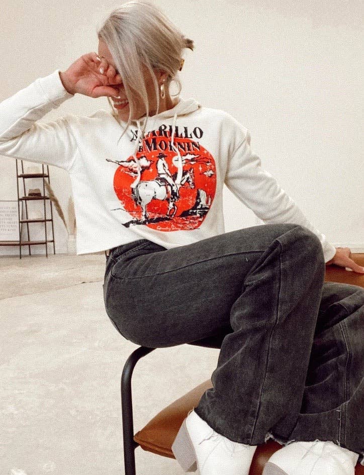Amarillo By Mornin Cropped Hooded Sweatshirt