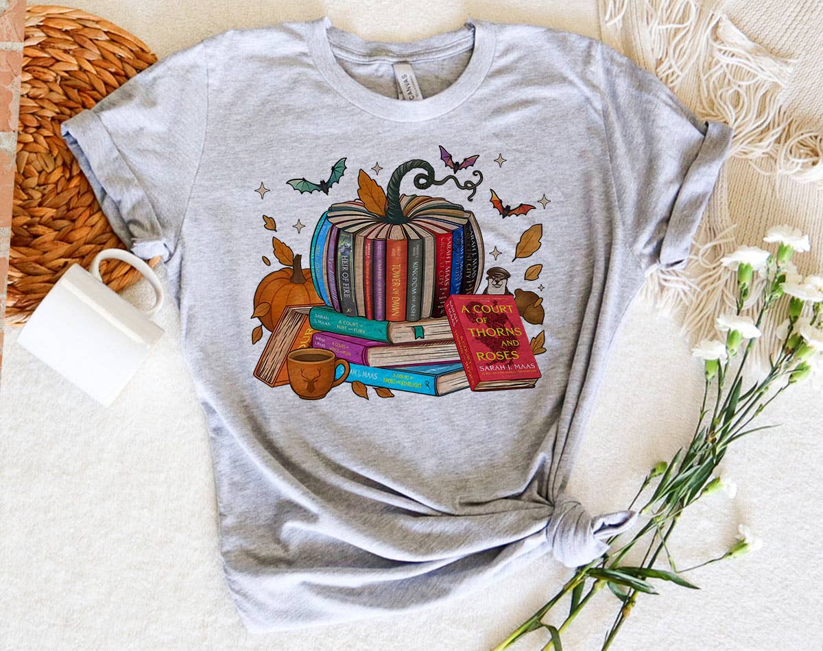 A Court of Roses & Roses Inspired Pumpkin Book T-Shirt
