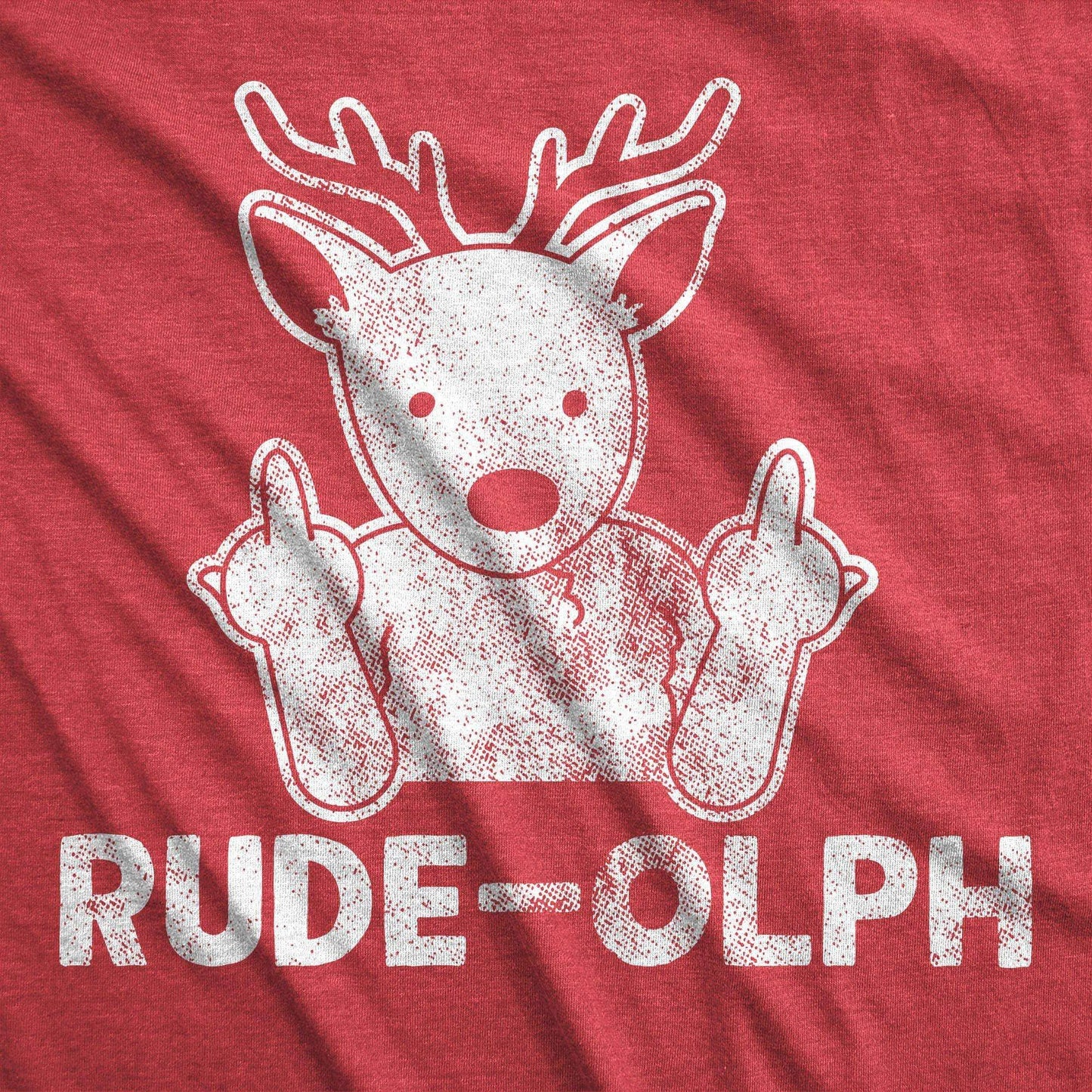 Rude-Olph Men's Tshirt Christmas Graphic Tee Western T