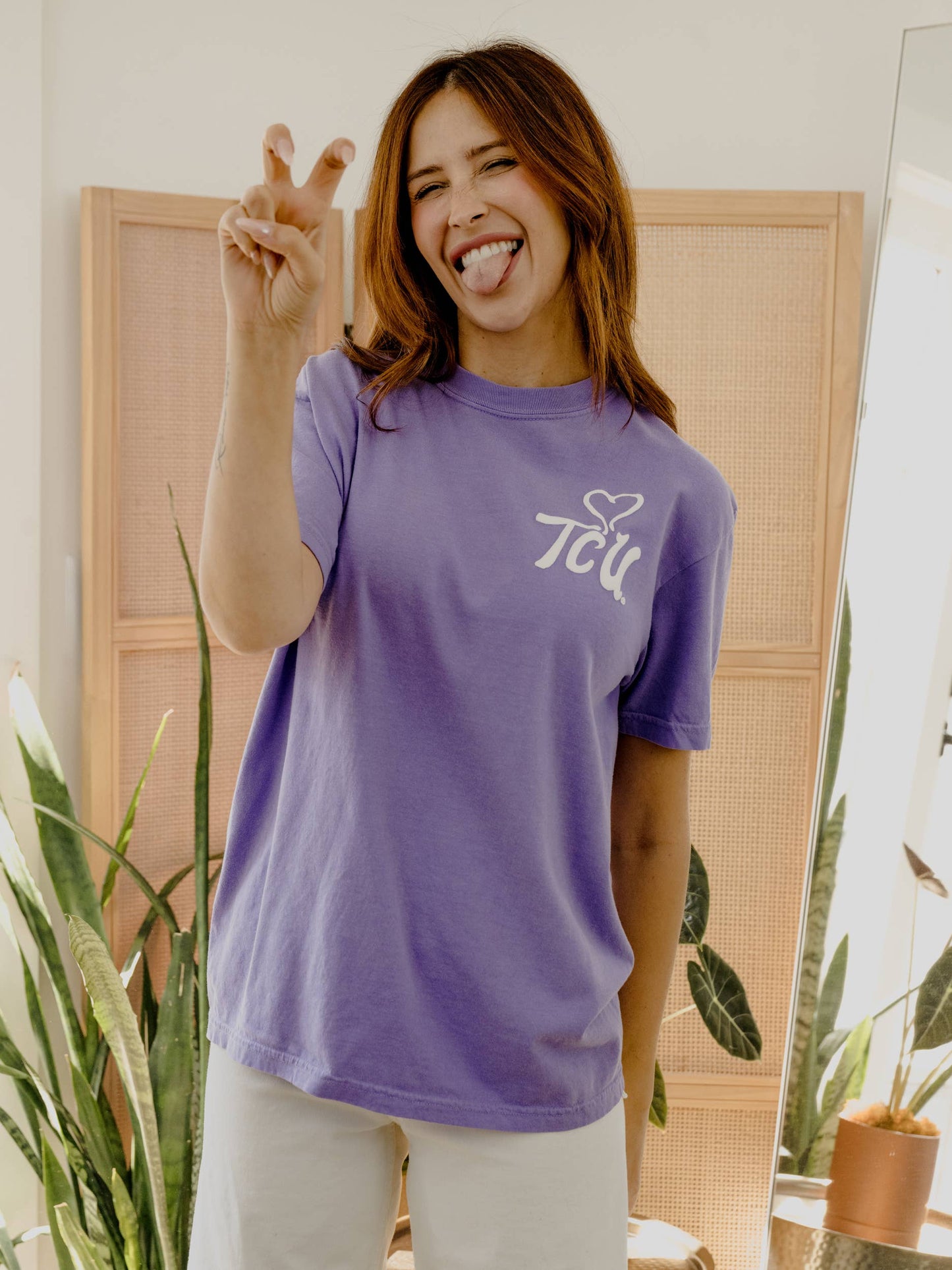 Tcu Horned Frogs Lyric Violet Comfort Colors Tee