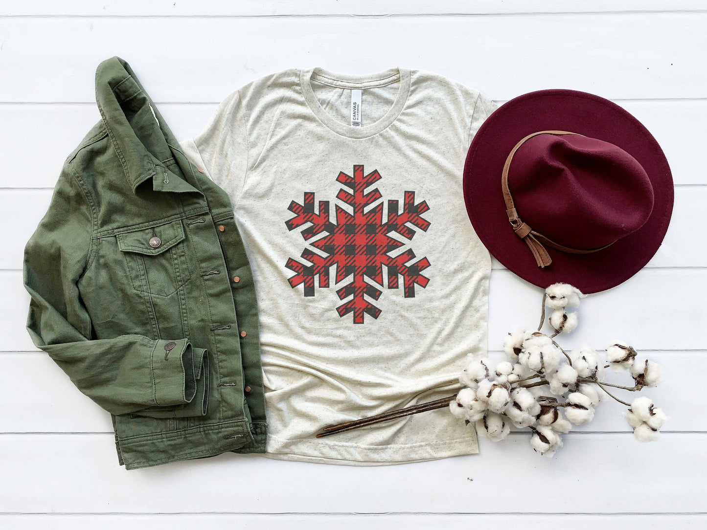 Buffalo Plaid Snowflakes | Holiday Themed Shirt