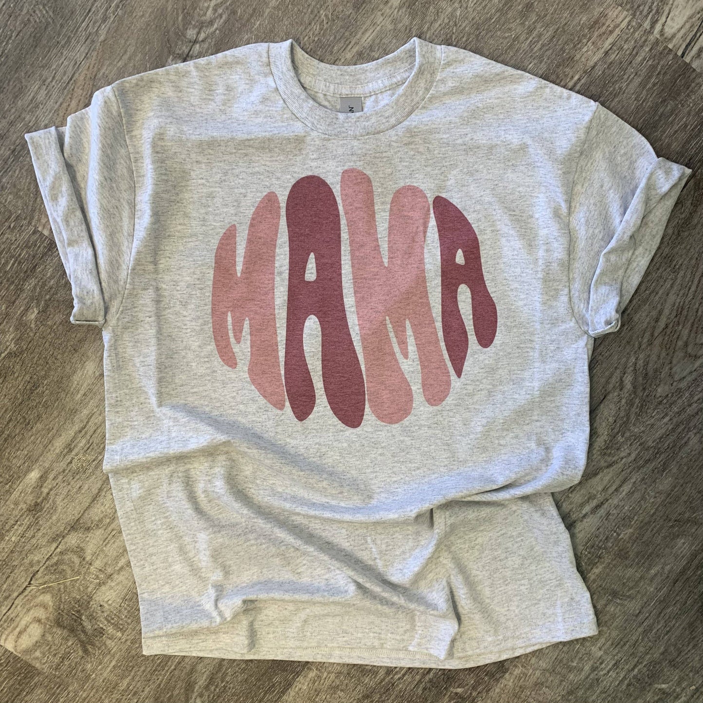 Bubble Letter Mama On Ash Gray Tee
