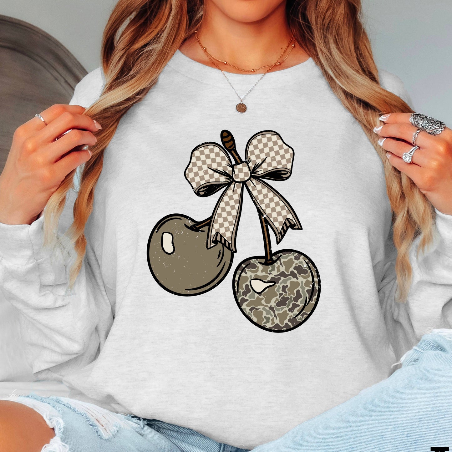 Camo Cherries Southern Shirt | Long Sleeve Gildan