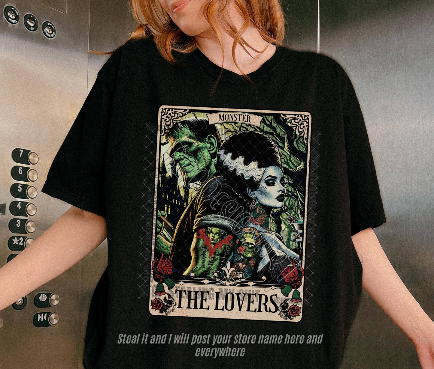 Bride of Frankenstein Retro Halloween Graphic Shirt