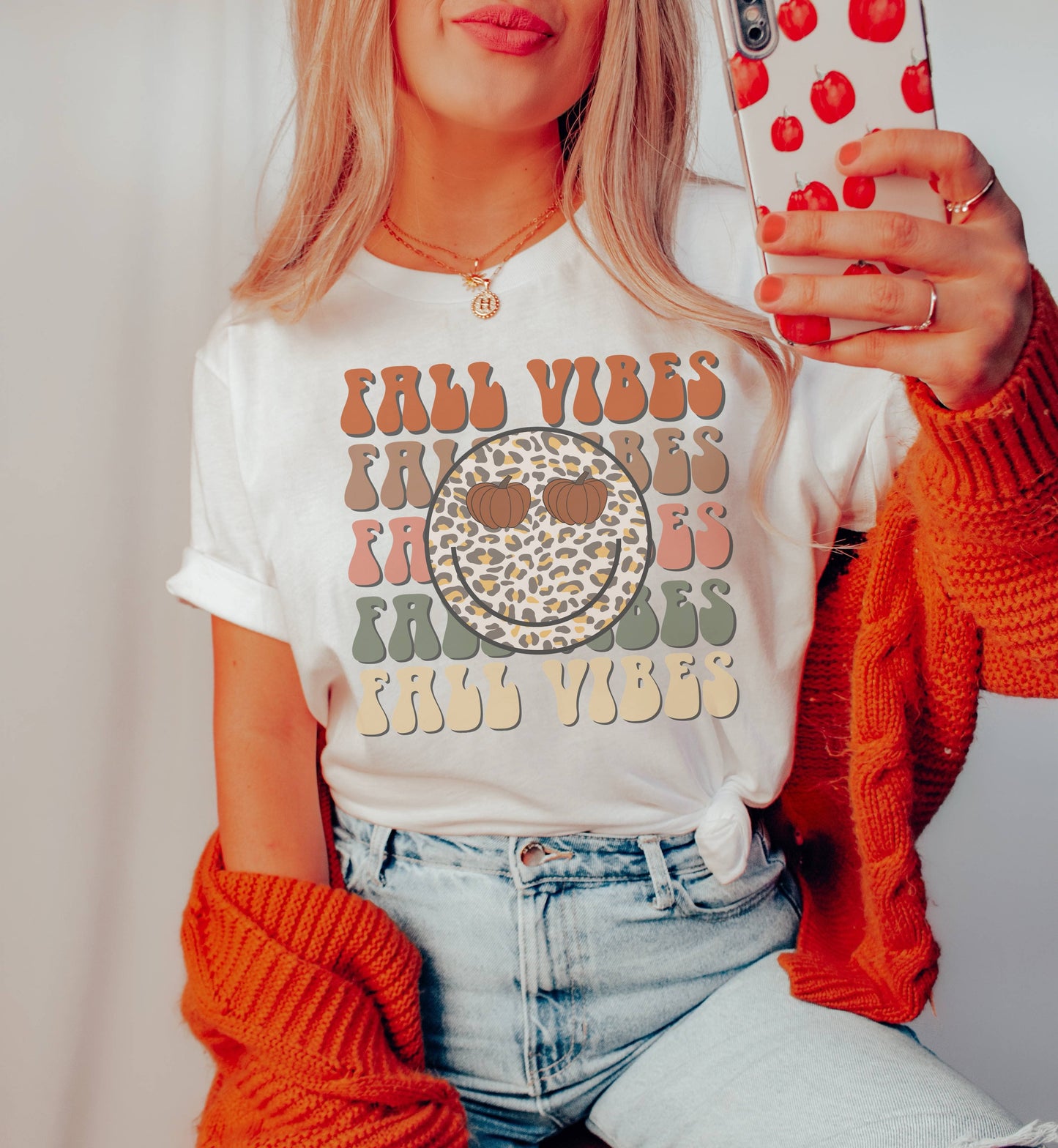 Fall Vibes Happy Face | Pumpkin Fall Shirt | Graphic Tees