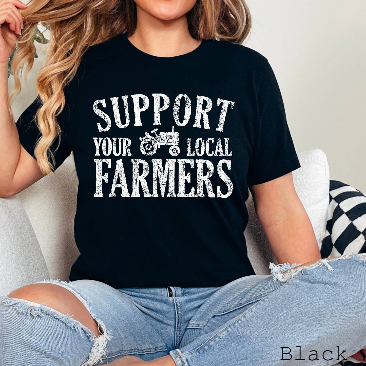 Support Your Local Farmers Graphic Tee | Bella Canvas
