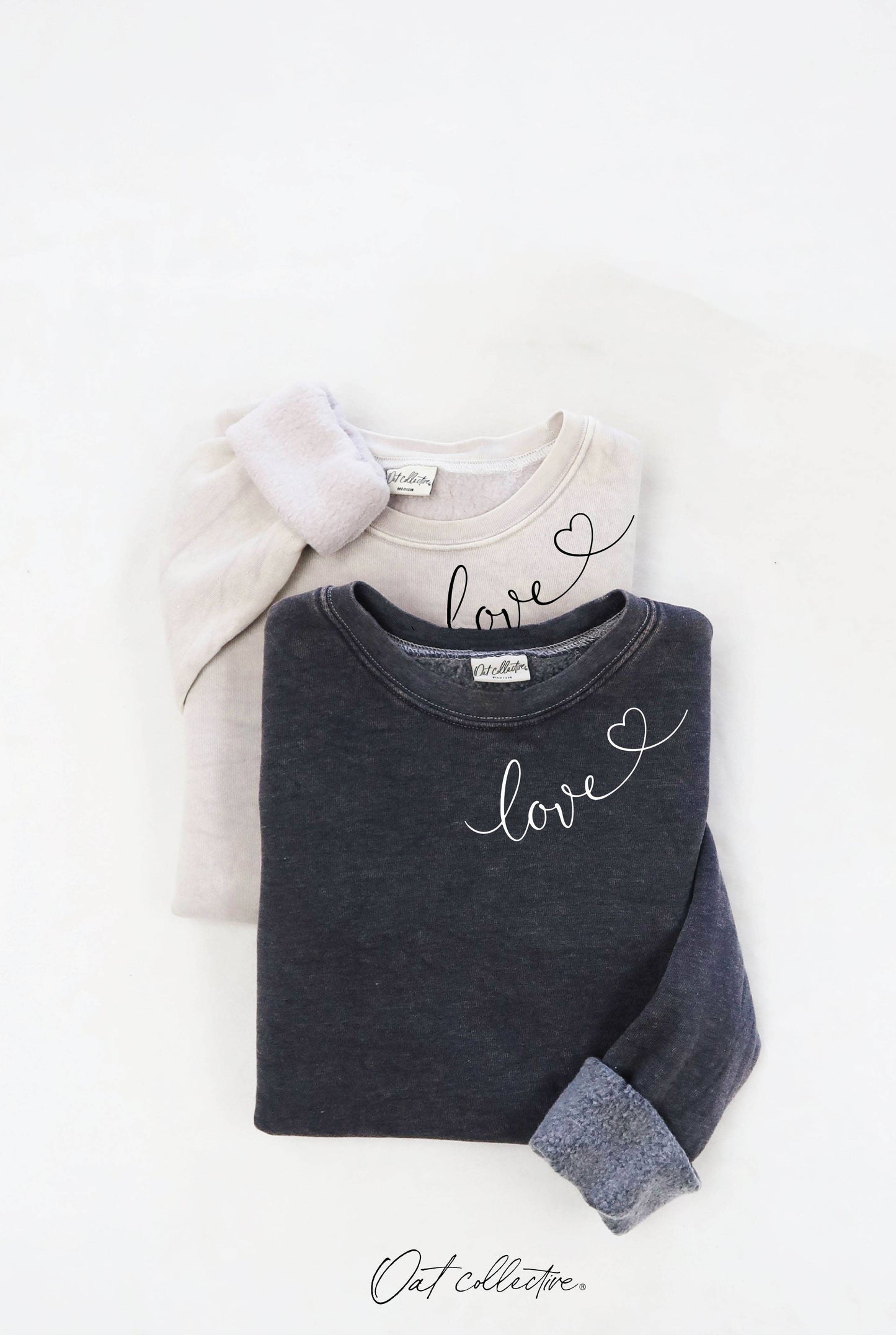 Love Heart Neckline Mineral Graphic Sweatshirt