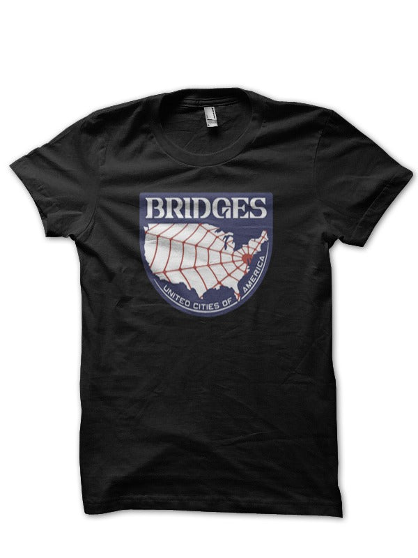 United Cities Of America Half Sleeve Black T-Shirt