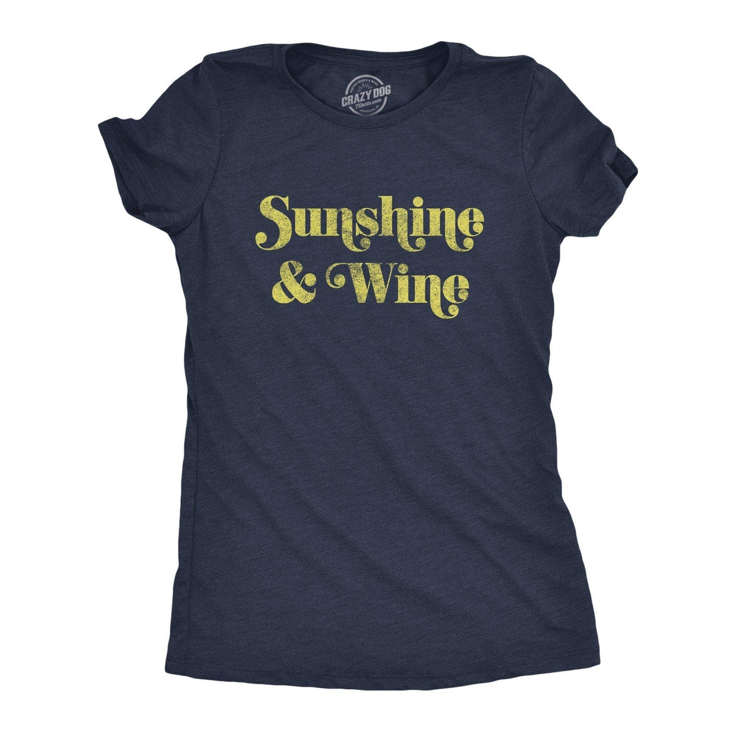 Sunshine and Wine Women's Tshirt Vacation Graphic Tee