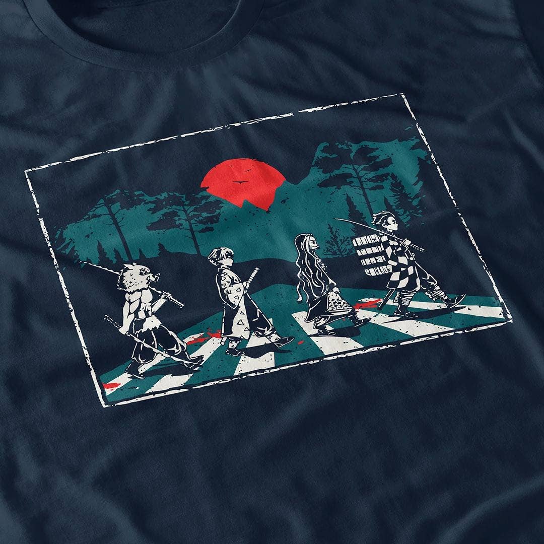 Abbey Road Anime Parody Tee Inspired Japanese Manga