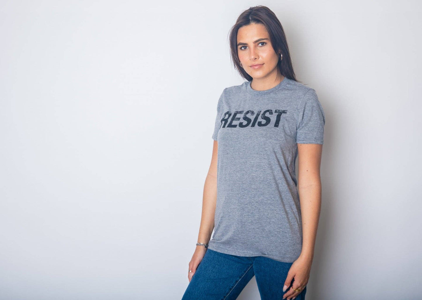 Resist Women's Tshirt Political Graphic Tee Western Plus