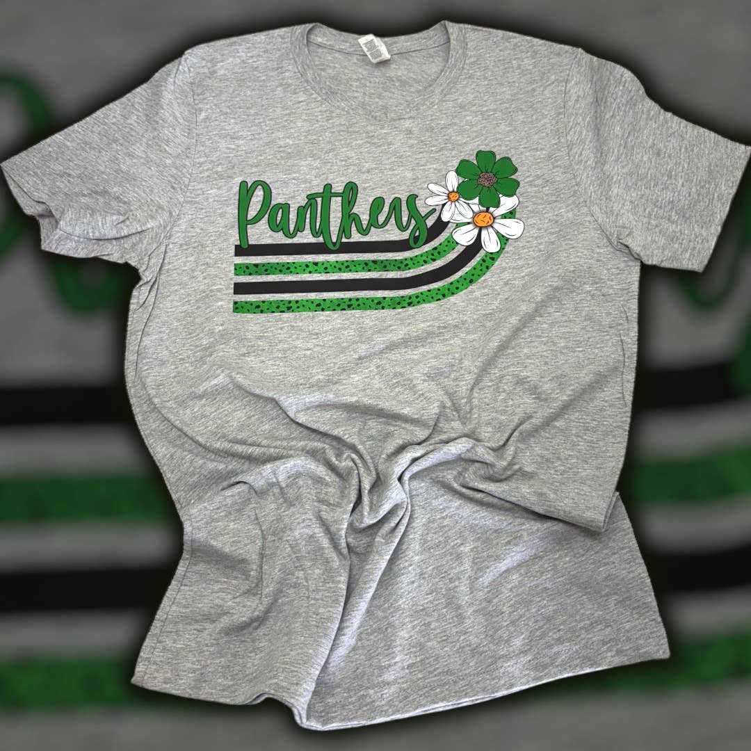 Panthers Kelly Green Flowers T-Shirt