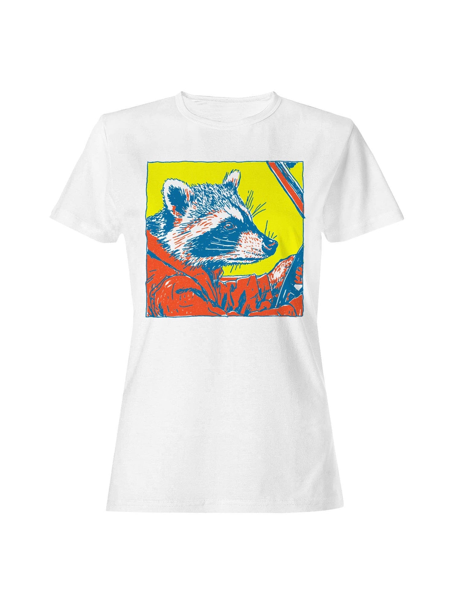 Raccoon Driver Retro Art Design Women's T-Shirt