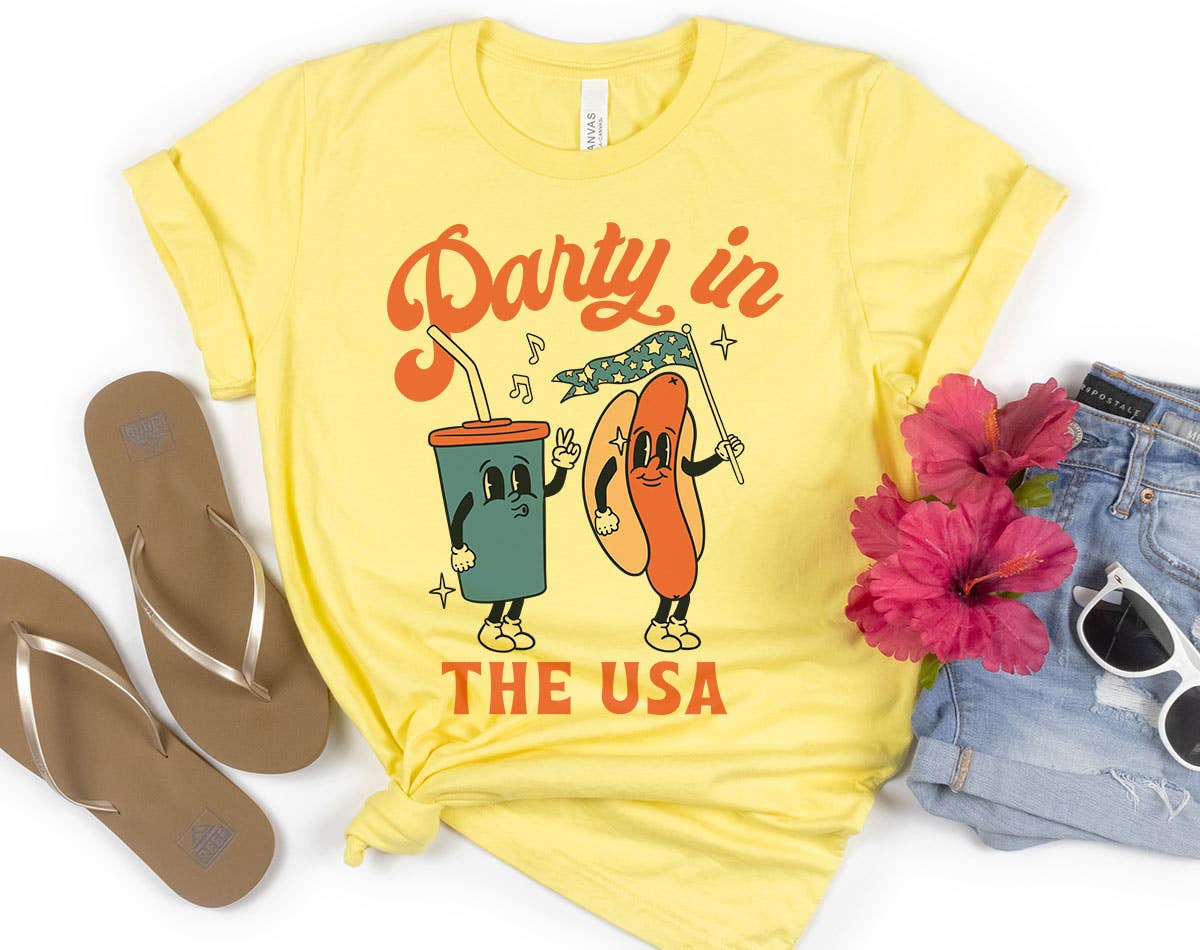 Party in the USA Hotdog - July 4th Patriotic American Shirt