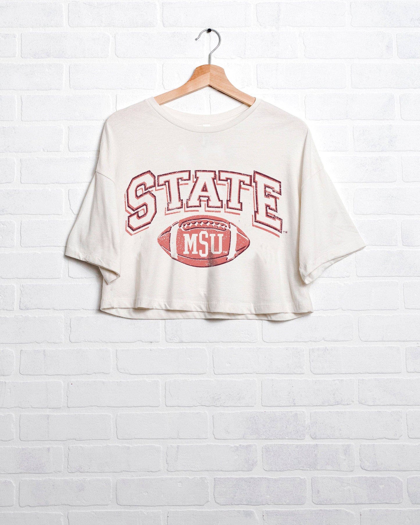 Mississippi State Bulldogs Wonka Off White Cropped Tee