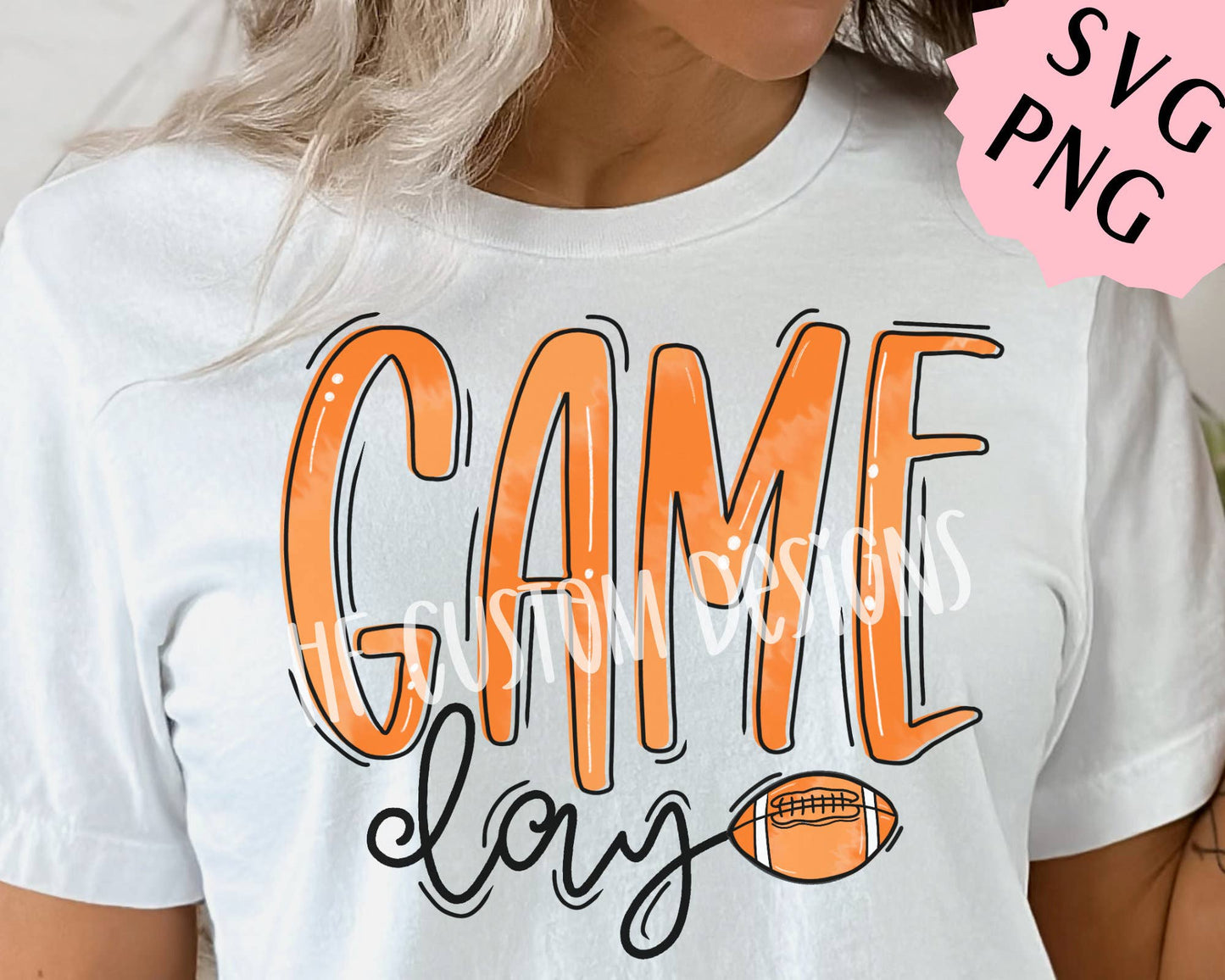 Football Game Day Shirt – Orange School Spirit Design Tee