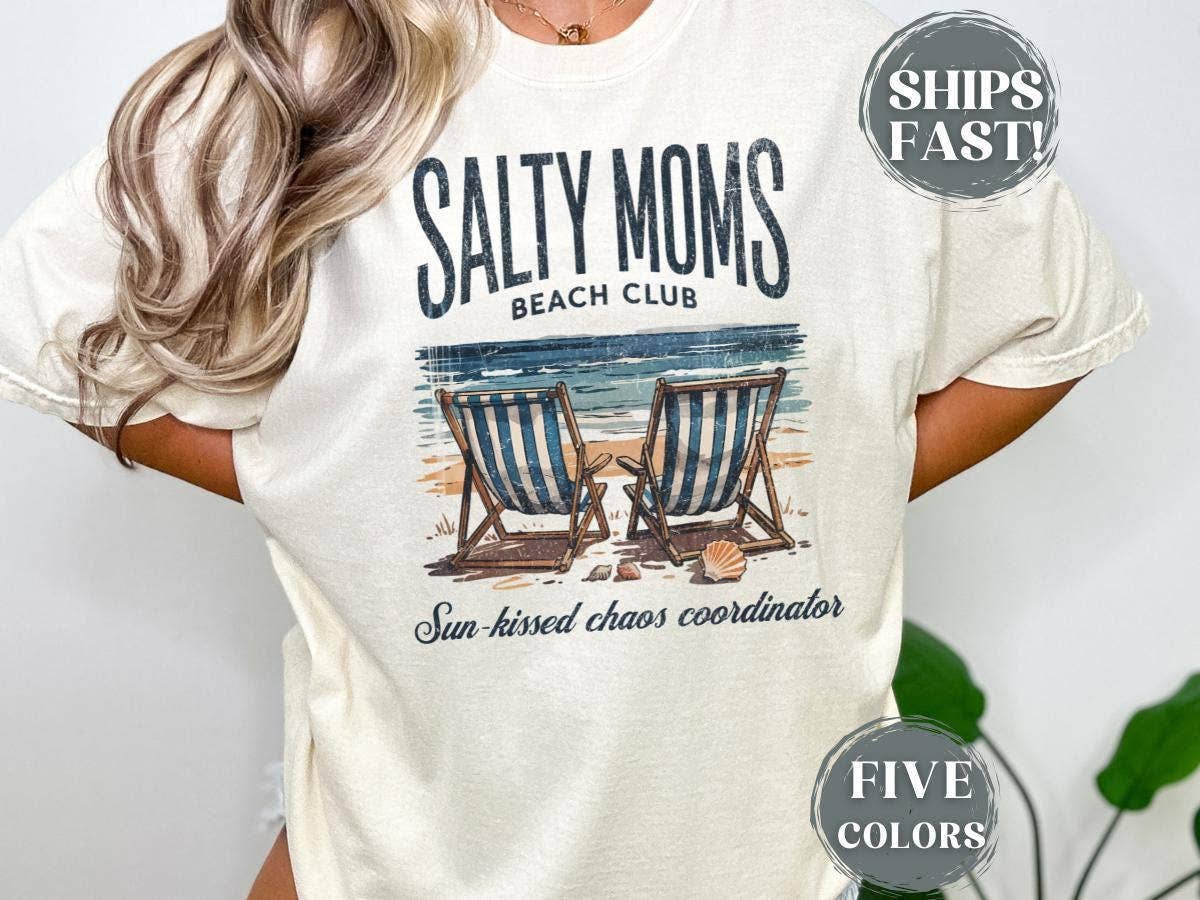 Coastal Vibes Retro Summer Beach Life T-Shirt For Mom