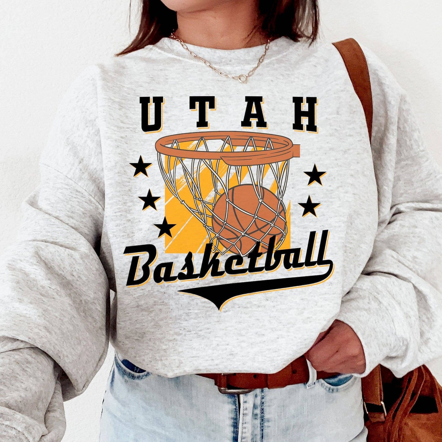 Retro Utah Jazz Basketball Sweatshirt - Vintage Fan Sweatsh