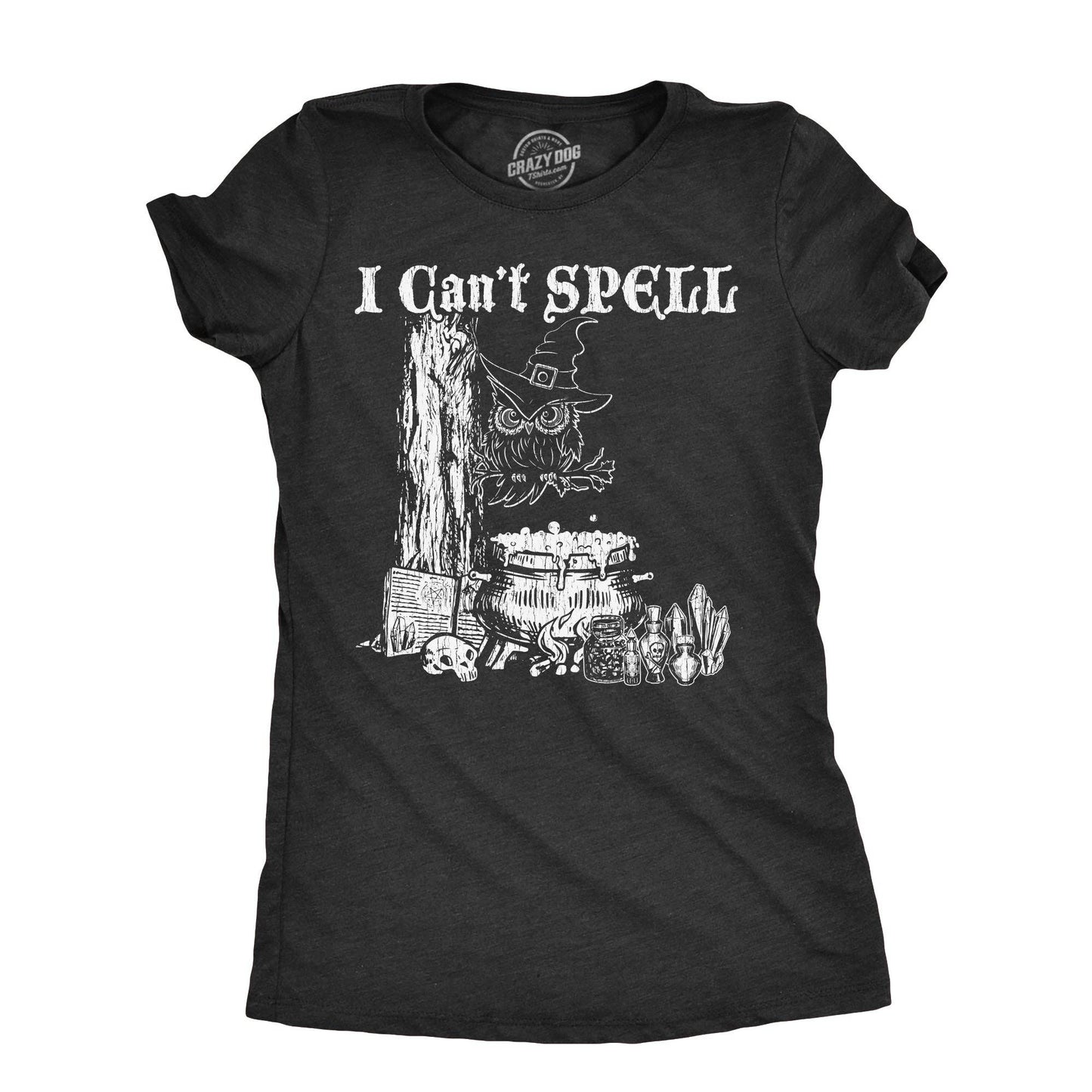 I Cant Spell Women's Tshirt Halloween Graphic Tee Western