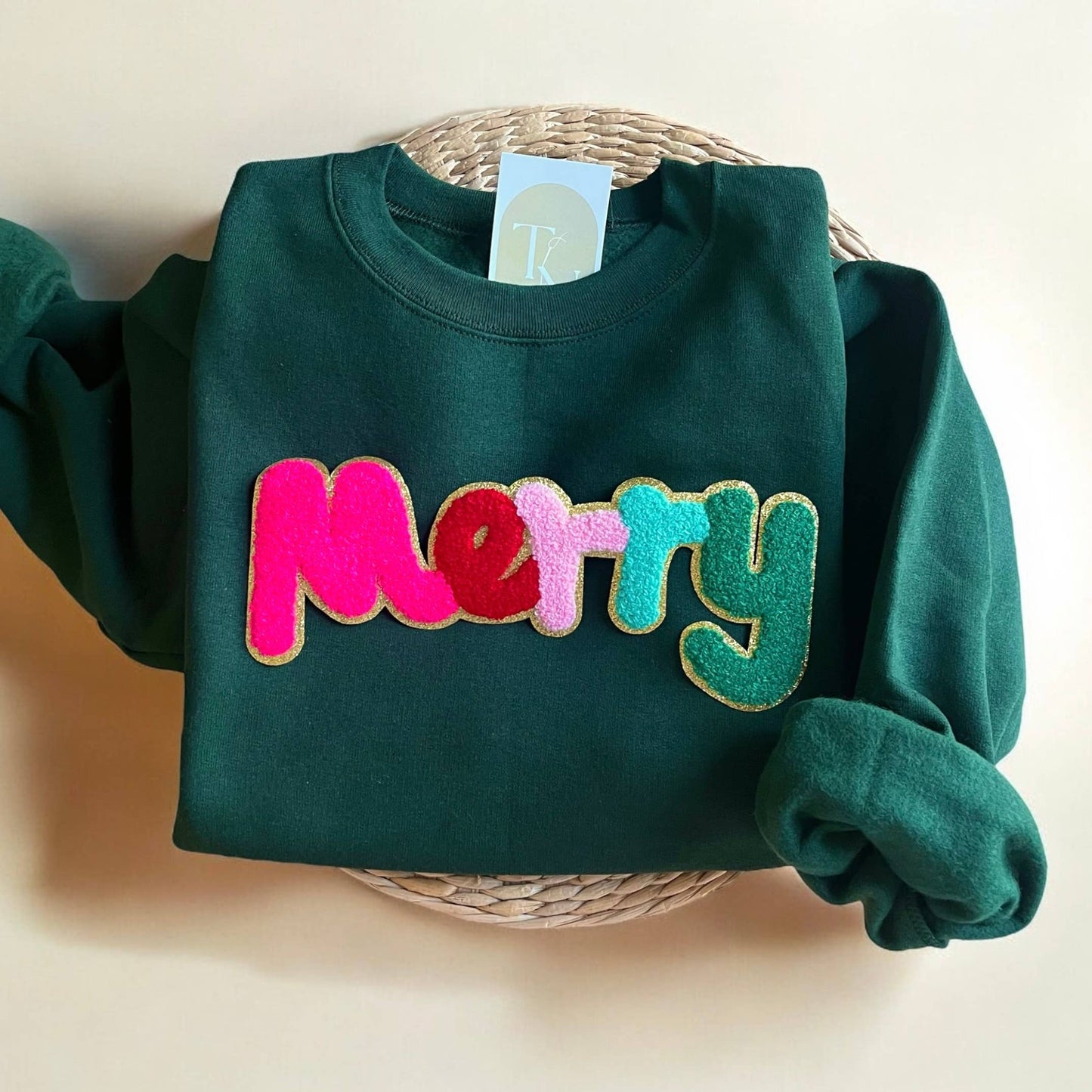 Chenille Merry Sweatshirt, Christmas Sweatshirts For Women