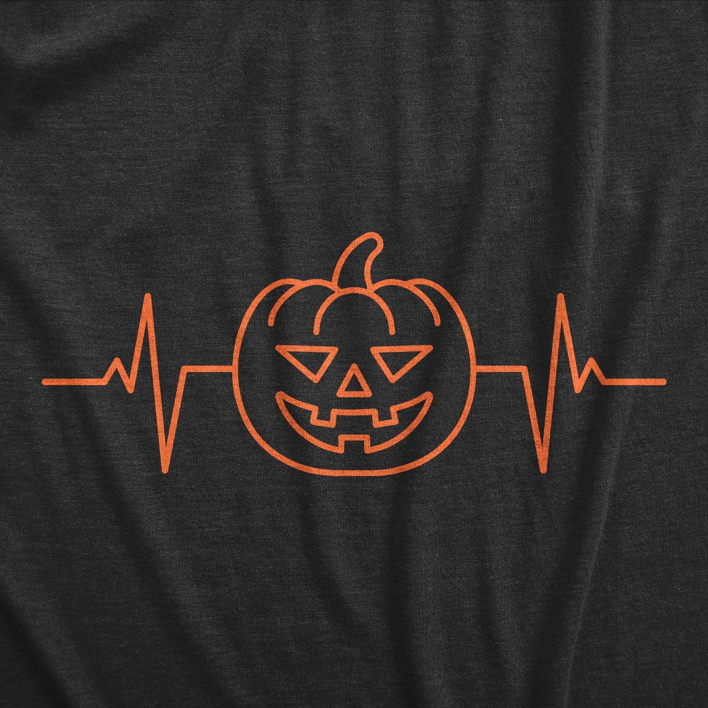 Pumpkin Heart Beat Women's Tshirt Halloween Graphic Tee