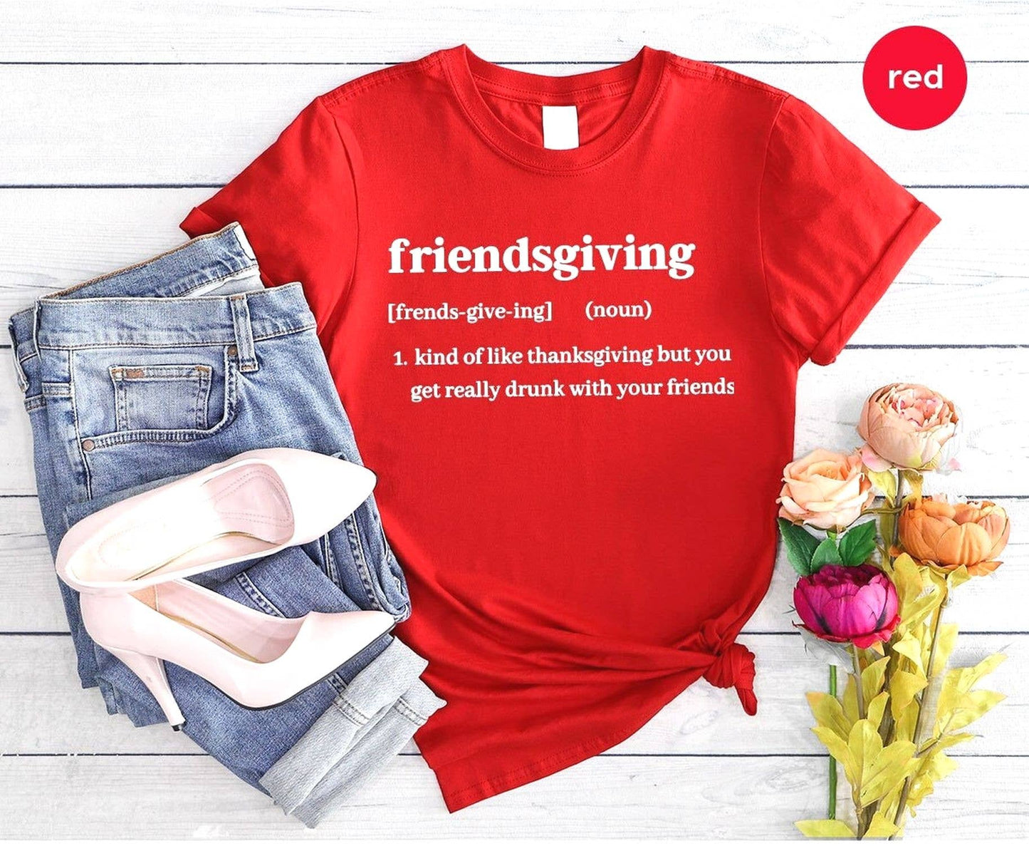 Friendsgiving Party Shirt - Cute Thanksgiving Tee For Women