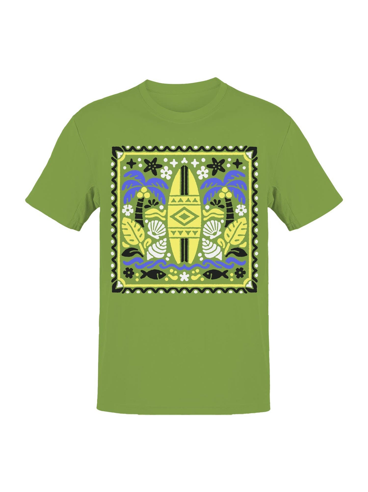 Tropical Surf Design: Palm and Waves Men's T-Shirt