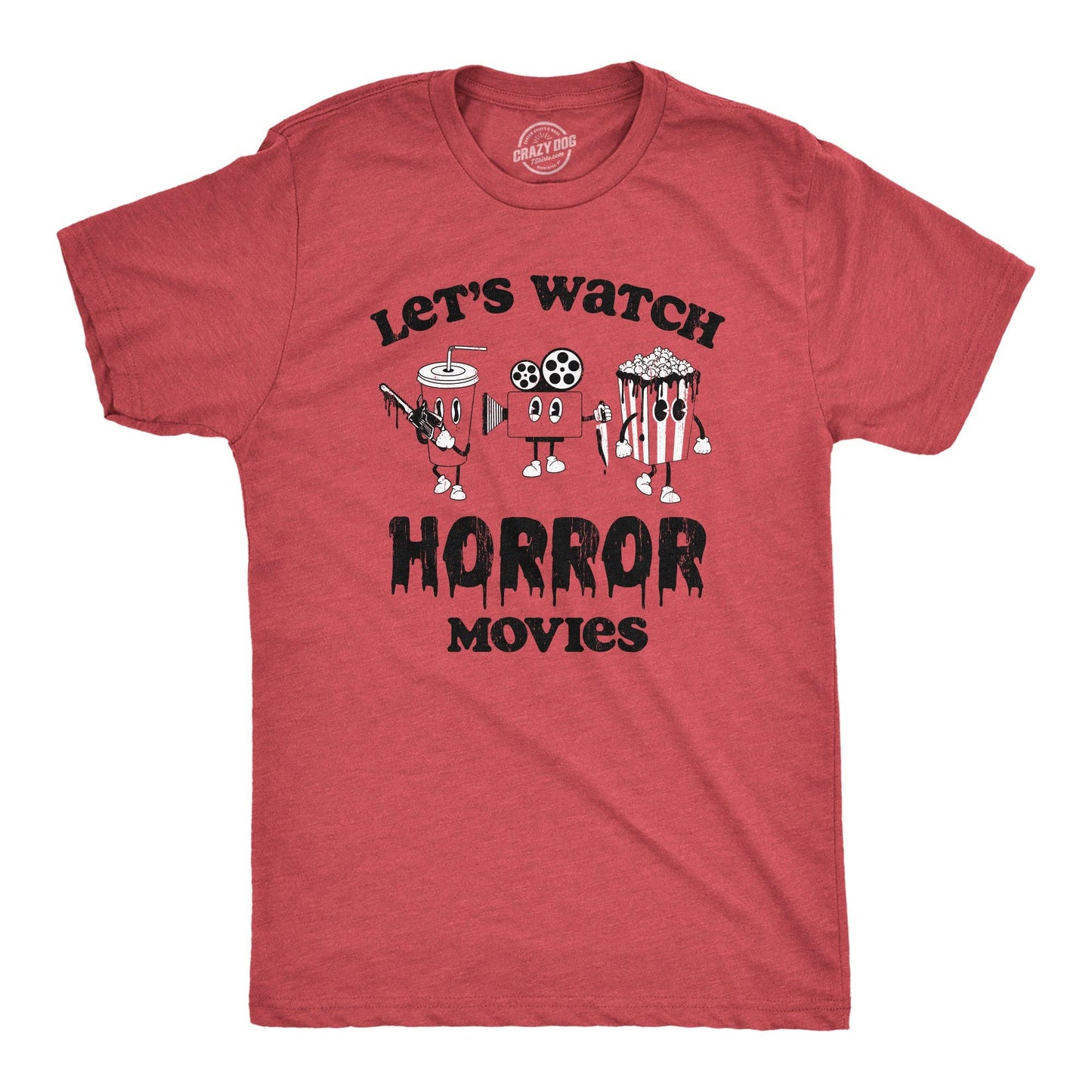 Lets Watch Horror Movies Men's Tshirt Tv & Movies Graphic