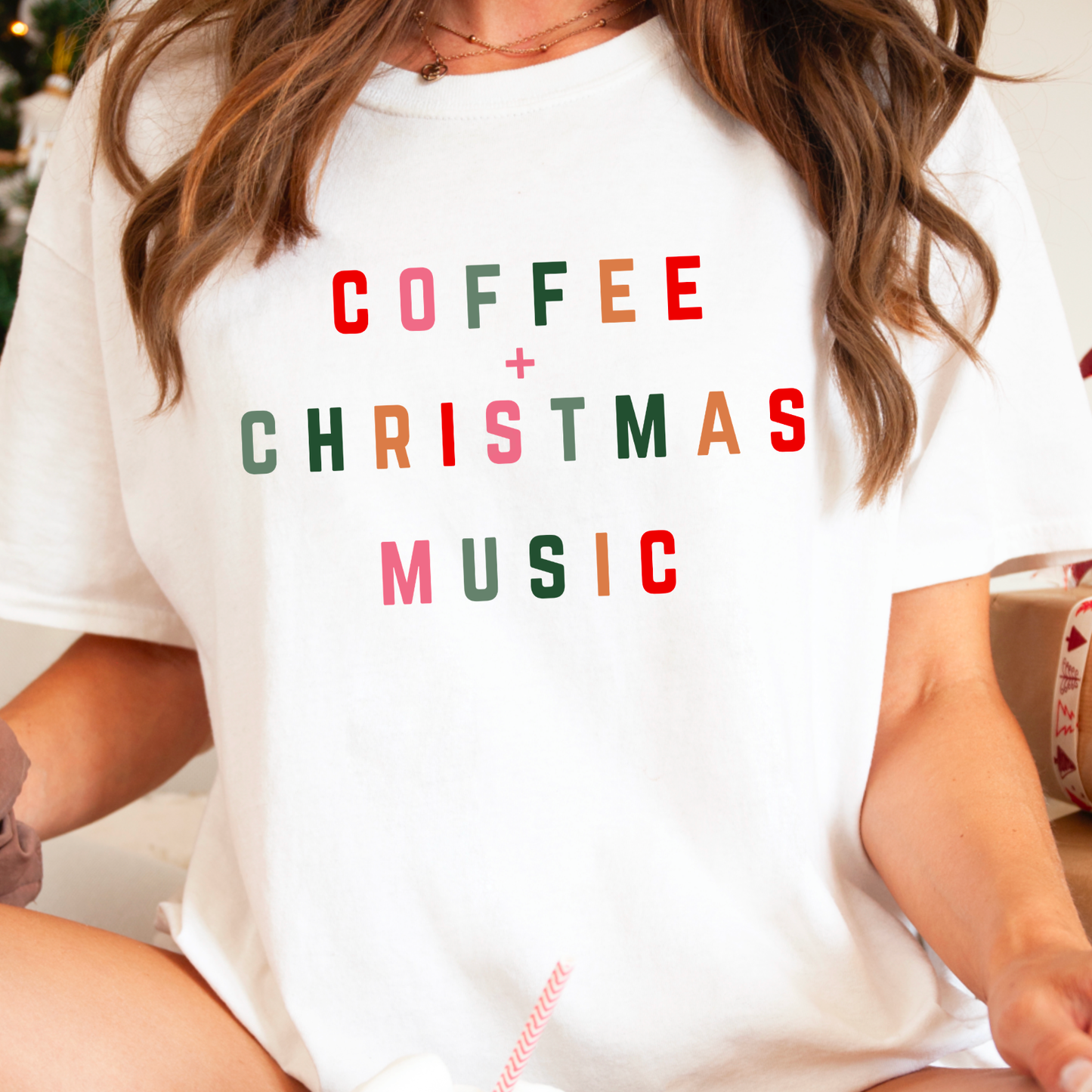 Coffee + Christmas Music Christmas Graphic Tee