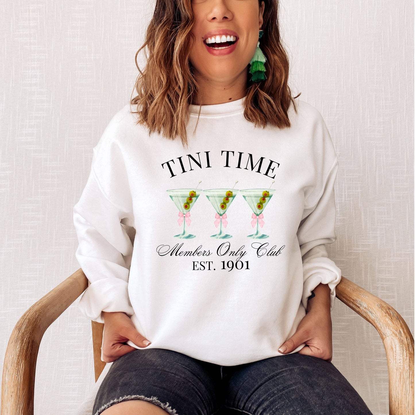 Martini Sweatshirt, Tini Time, Cocktail Sweatshirt