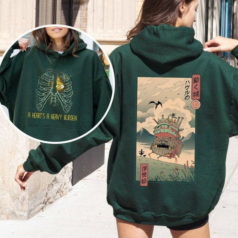 Howl's Moving Castle Double-Sided Hoodie Sweatshirt Tee