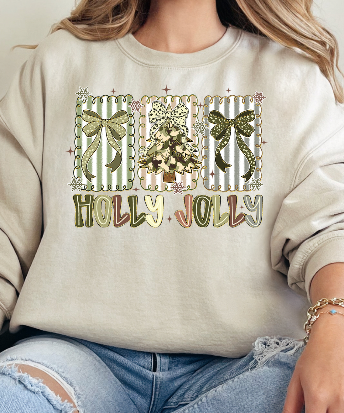 Holly Jolly Camo Christmas Tee & Sweatshirt