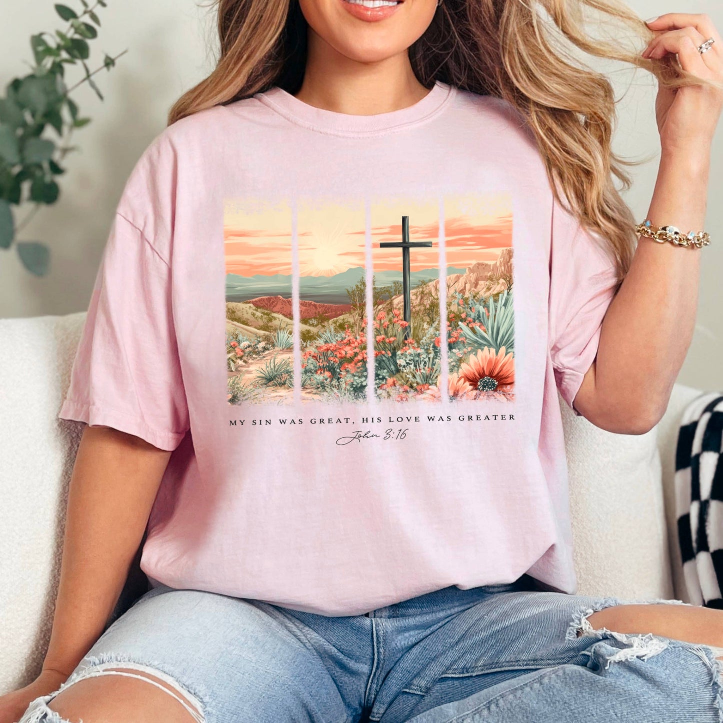 His Love Was Greater Easter Graphic Shirt | Comfort Colors