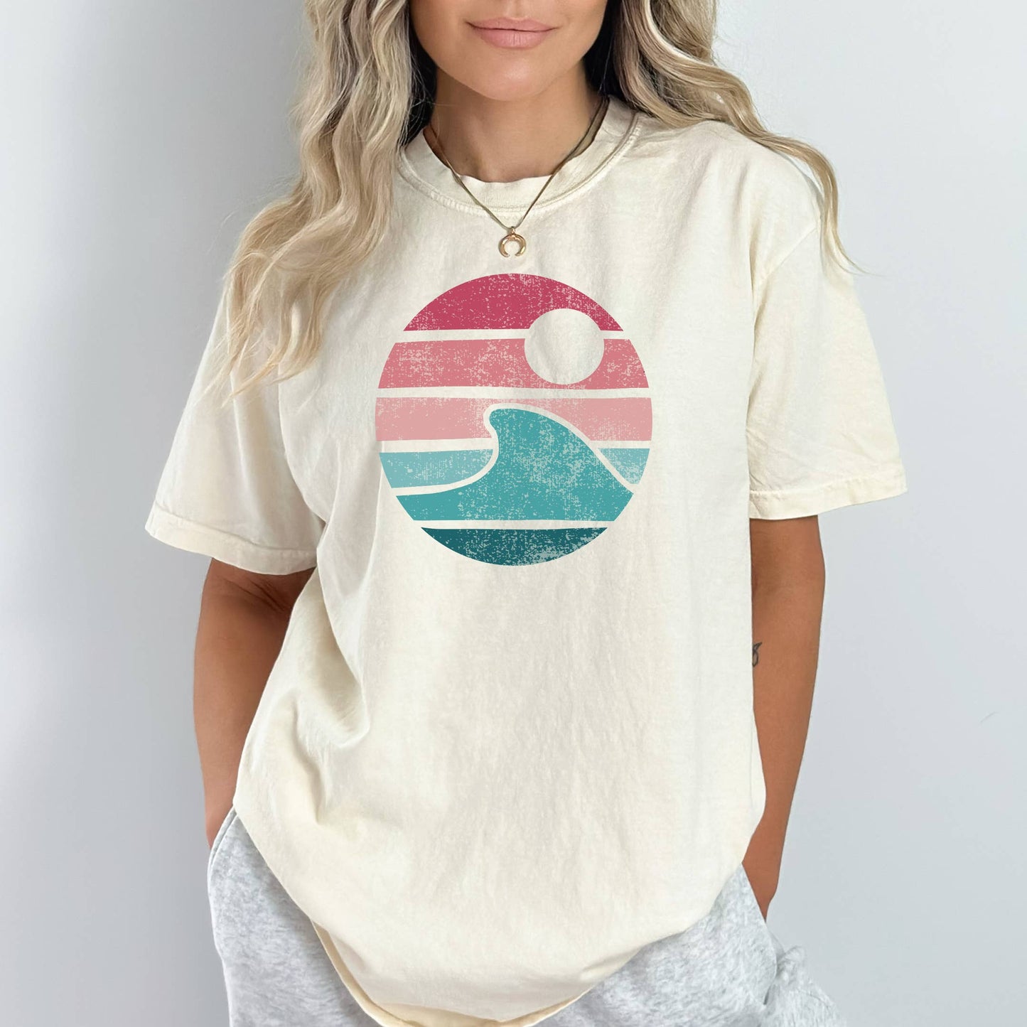 Circle Striped Wave Tee | Summer | Beach | Sizes S-2XL