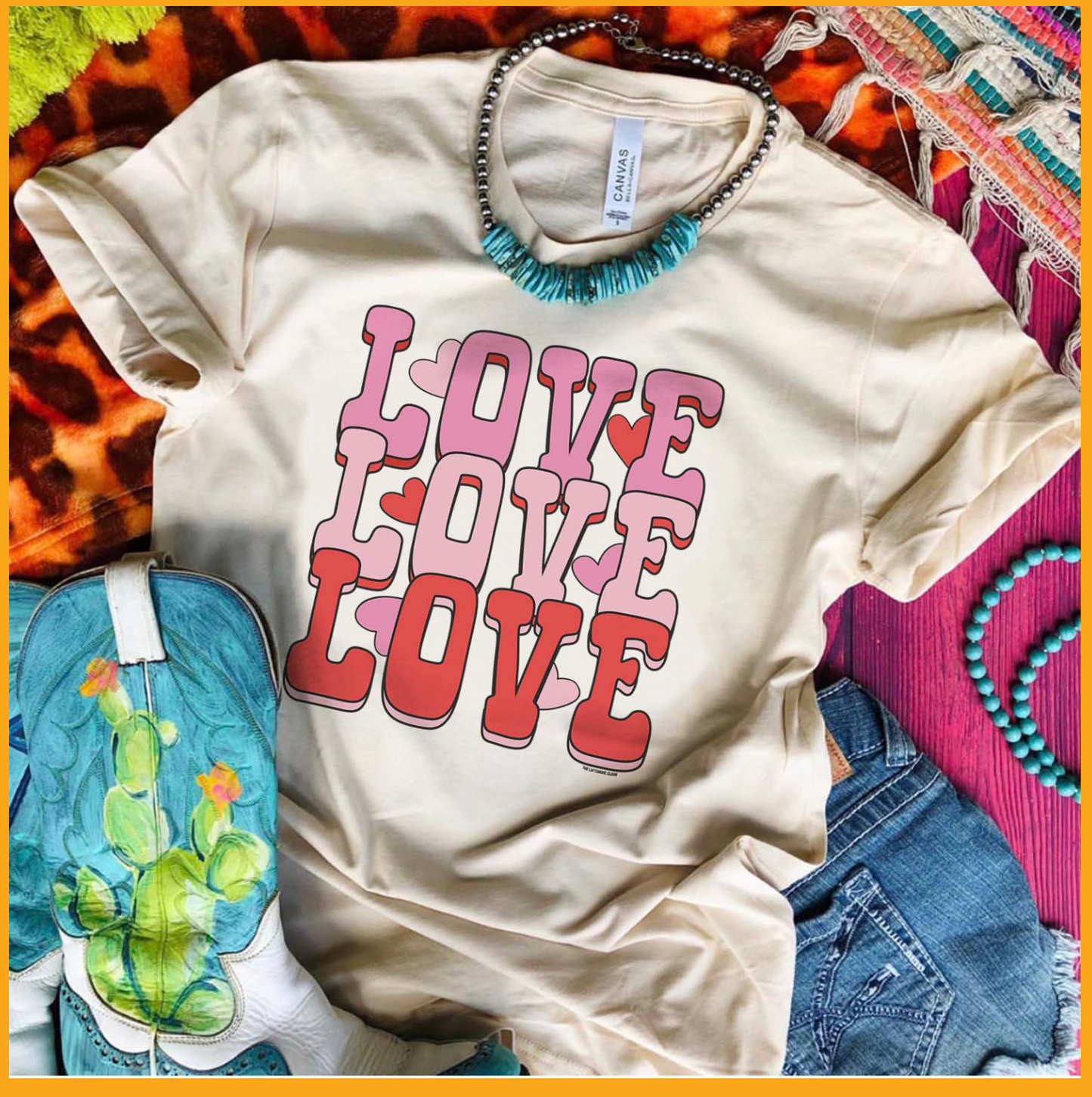 Love, Love, Love- Cream Tee