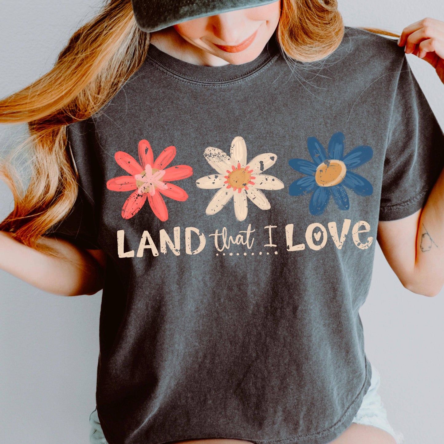 Floral USA Independence Day Daisy Shirt