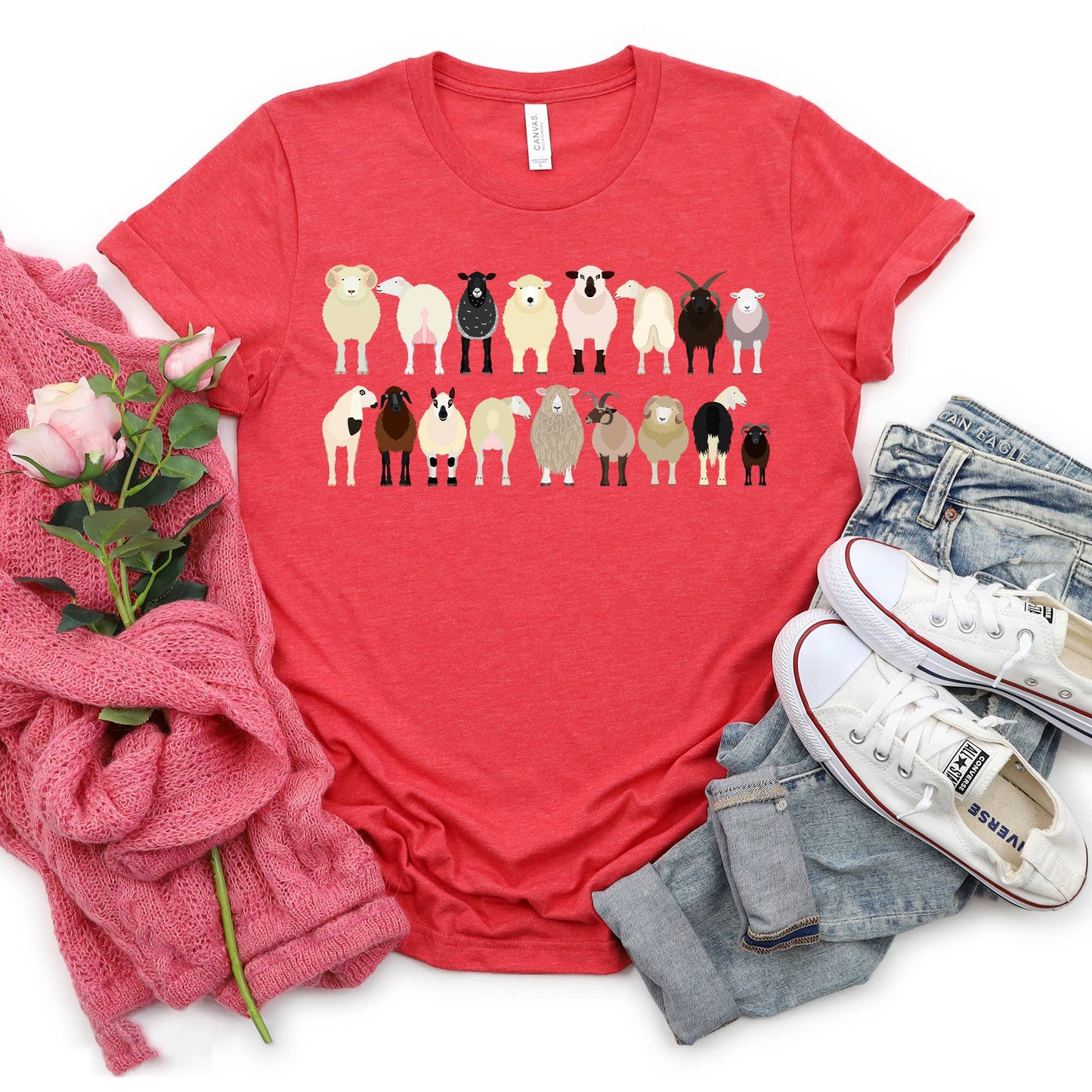 Sheep Breeds T-Shirt - Animal Lovers Tees- Farm Animals Tees