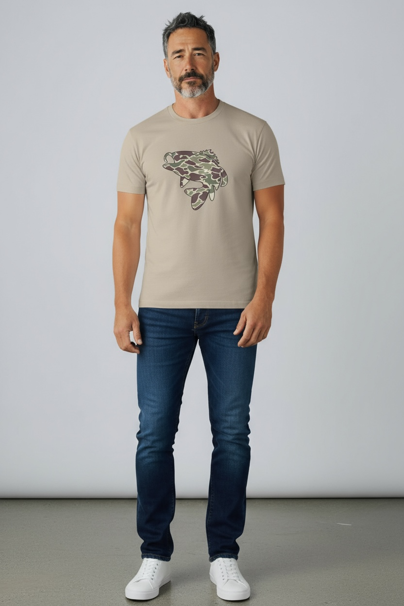 Fish Camo Heather Tan Men’S T-Shirt