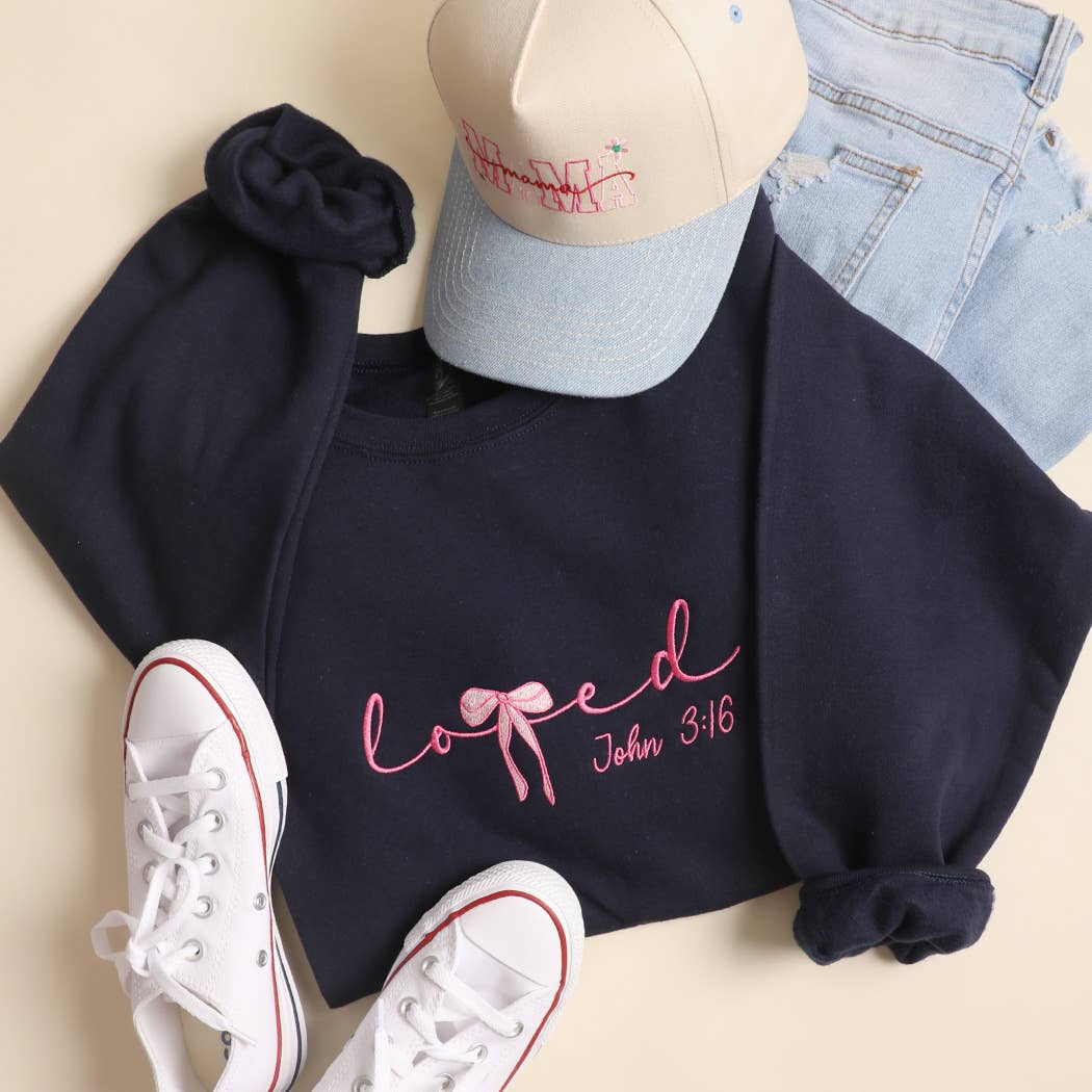 Loved John 3:16 Embroidered Heavyweight Sweatshirt