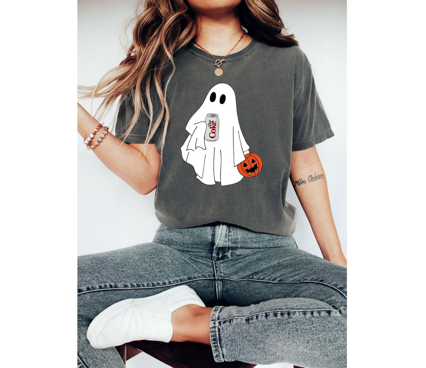 Funny Diet Coke Ghost Skeleton Halloween T-Shirt