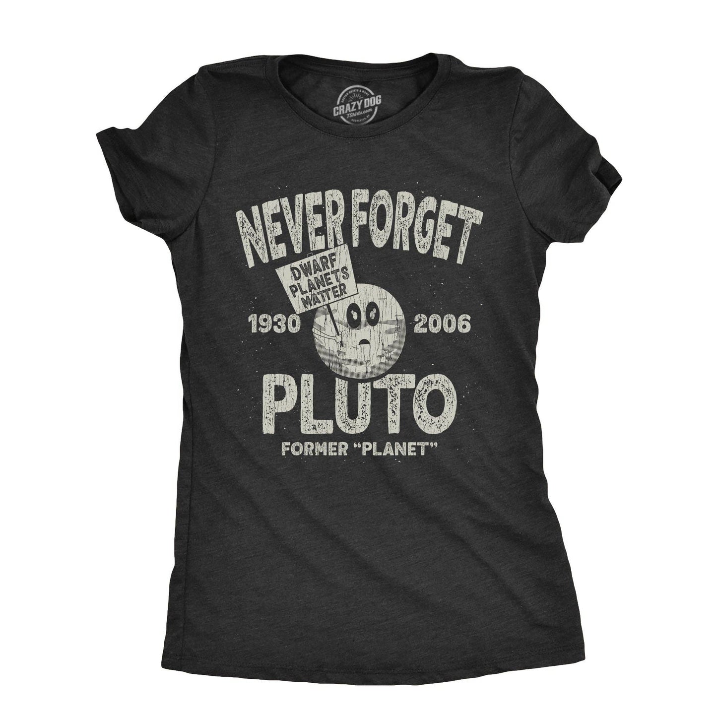 Never Forget Pluto Women's Tshirt Space Graphic Tee Western